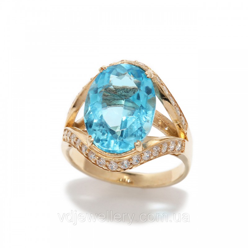 Золотое кольцо с топазом 2280155