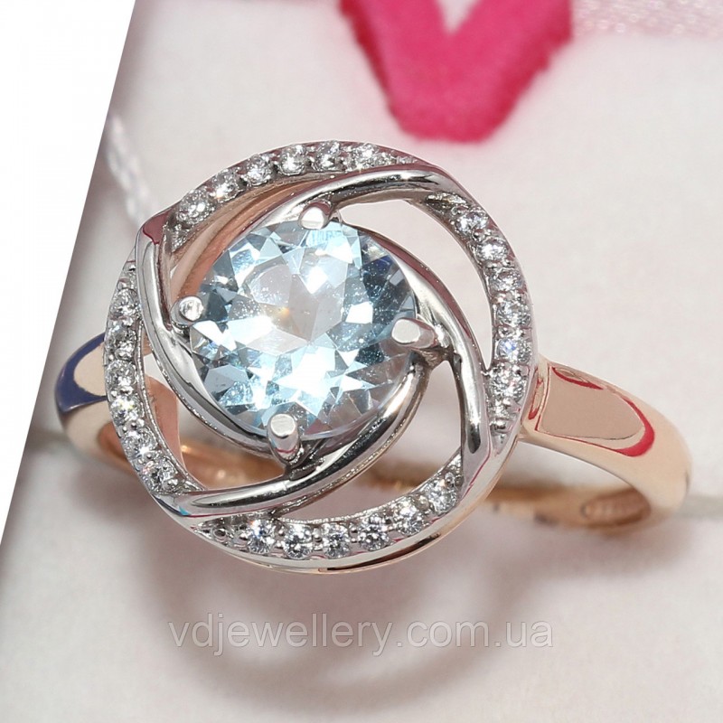 Золотое кольцо с топазом НХК59