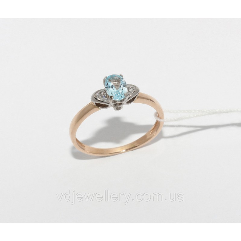 Золотое кольцо с топазом НХК61