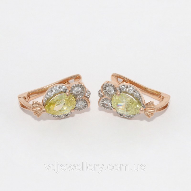 Золотые серьги "Совы" СЗХ71