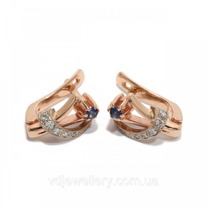 Золотые серьги с бриллиантами 1230856