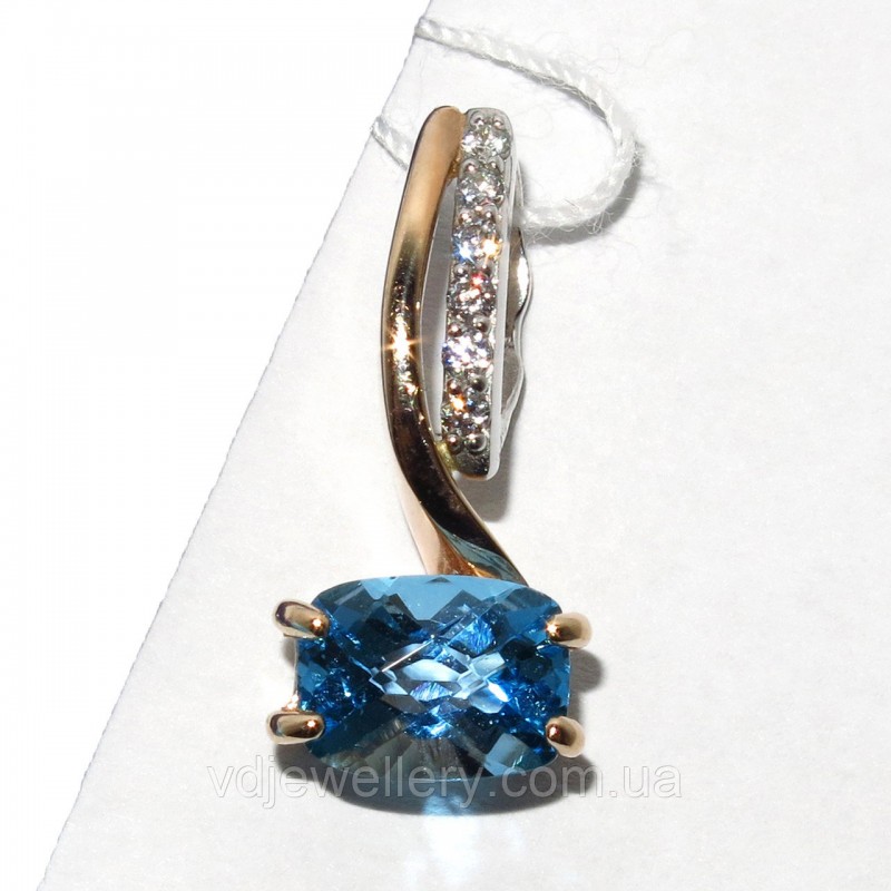 Золотой кулон с топазом АКХ8