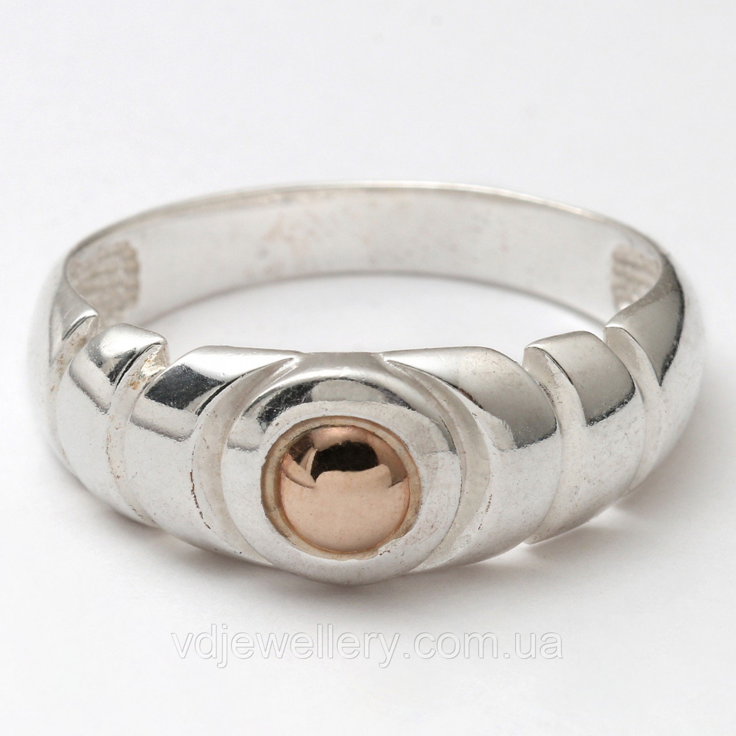 Серебряное кольцо с золотом КЖХ119