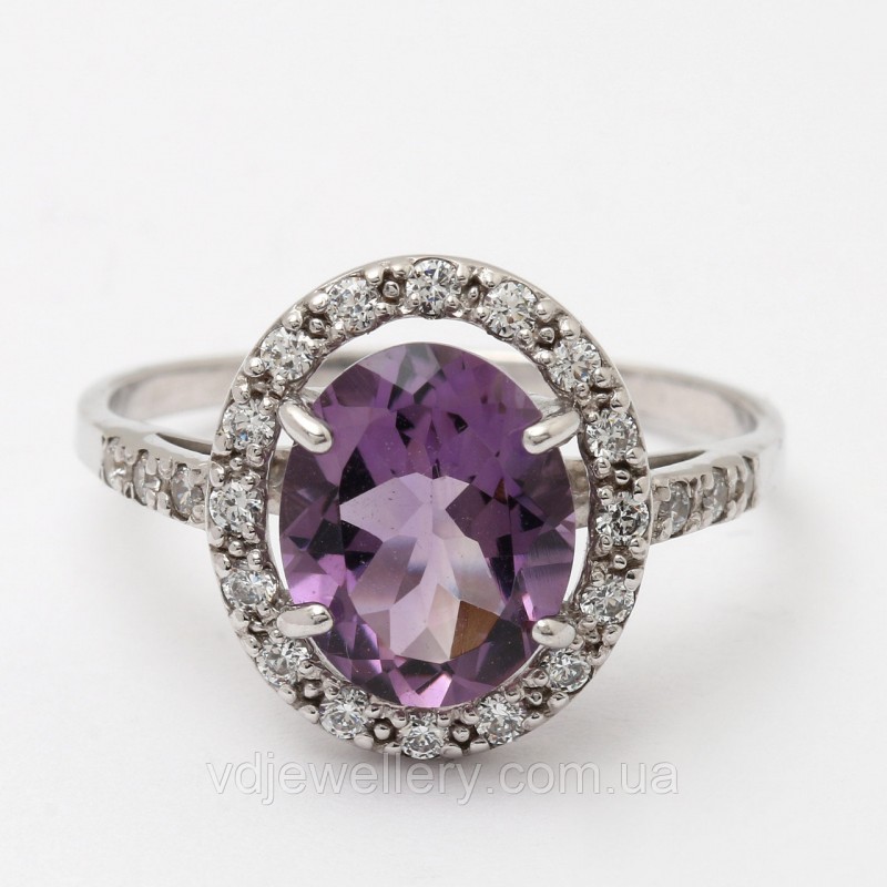 Серебряное кольцо с аметистом 235КЮ
