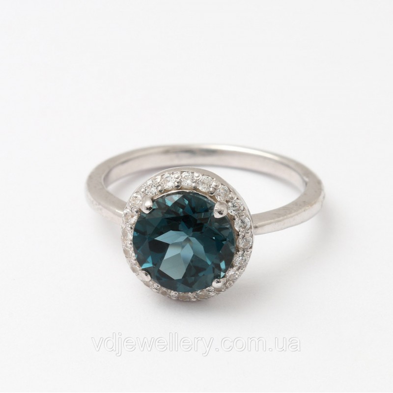 Серебряное кольцо с топазом London blue 218кю