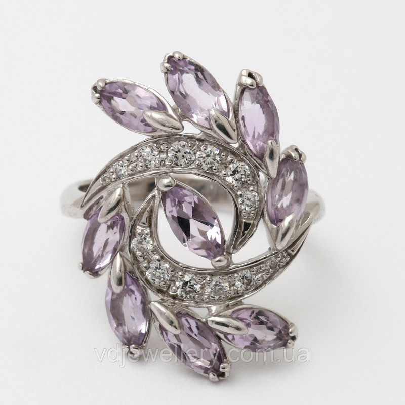 Серебряное кольцо с аметистом 226КЮ