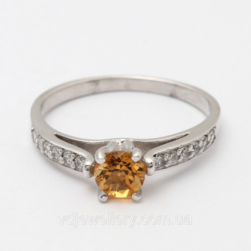 Серебряное кольцо с цитрином 237КЮ