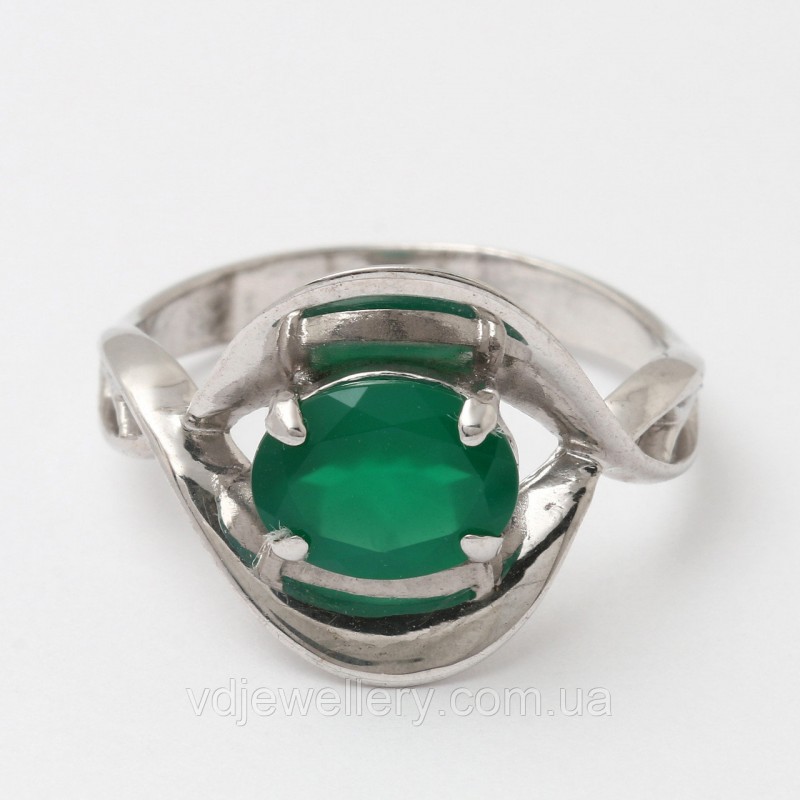 Серебряное кольцо с ониксом 239КЮ