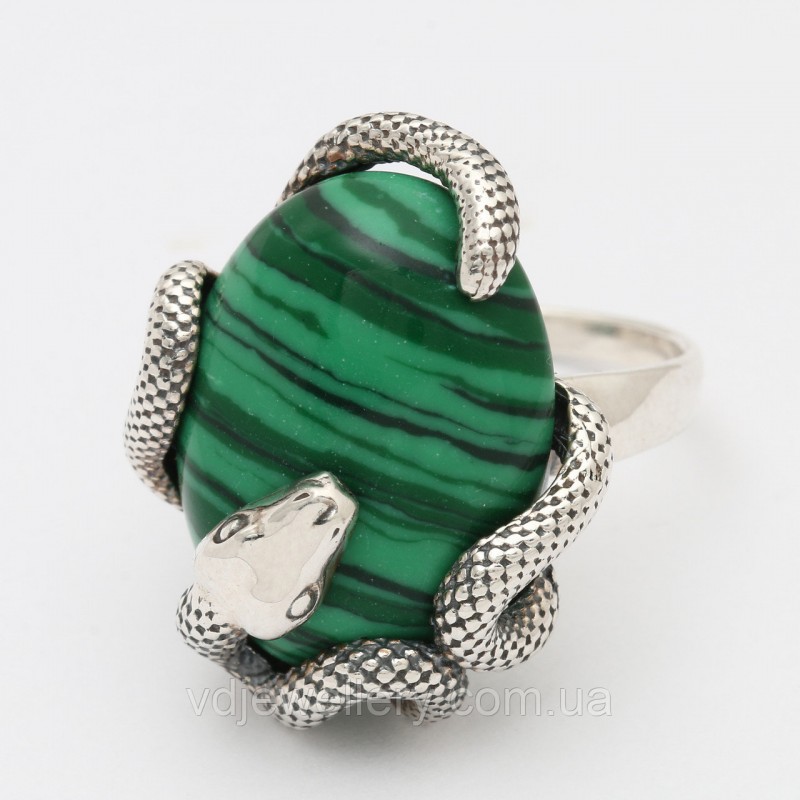 Серебряное кольцо "Змея" 312кю