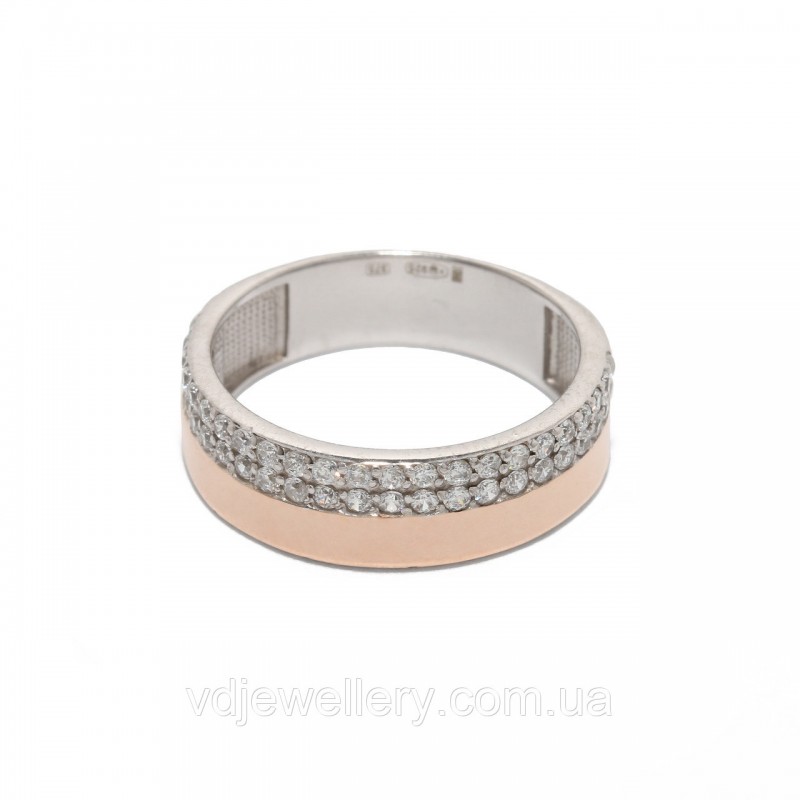 Серебряное кольцо с золотом КЖХ-50