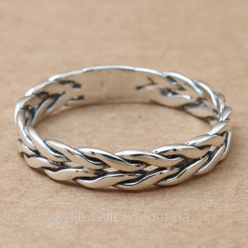 Срібна каблучка "Косичка" 23кю