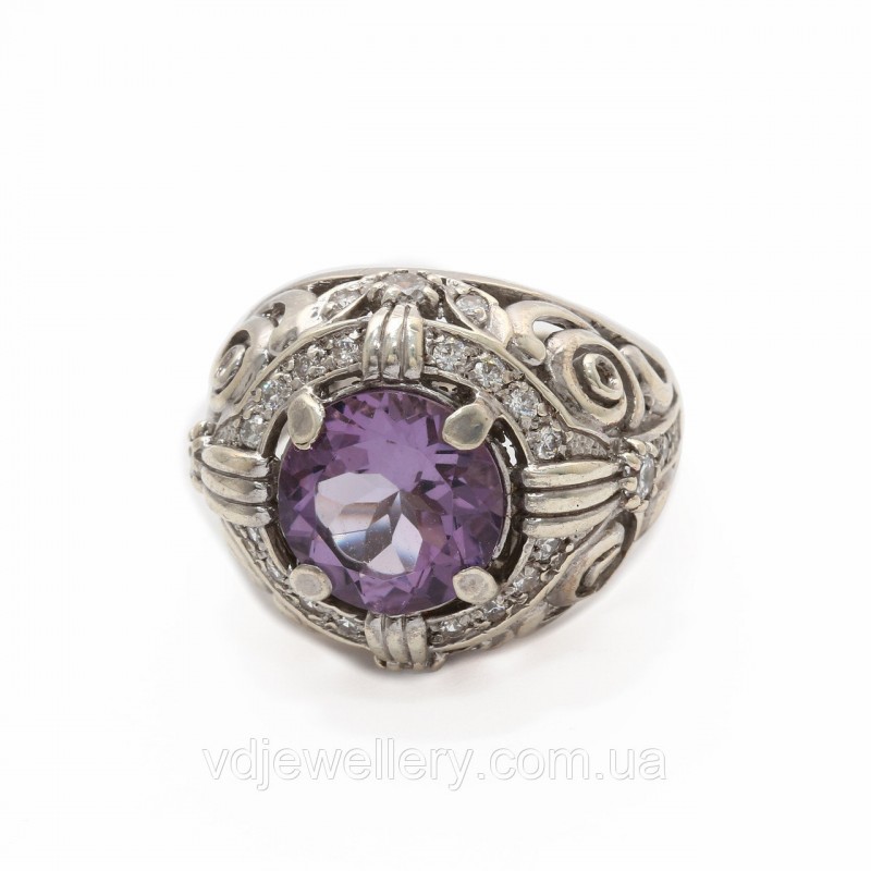 Серебряное кольцо с аметистом 198КЮ