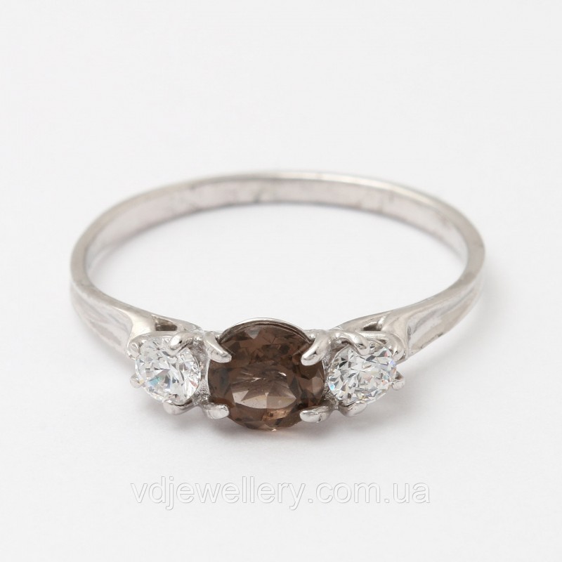 Серебряное кольцо с раухтопазом 243КЮ