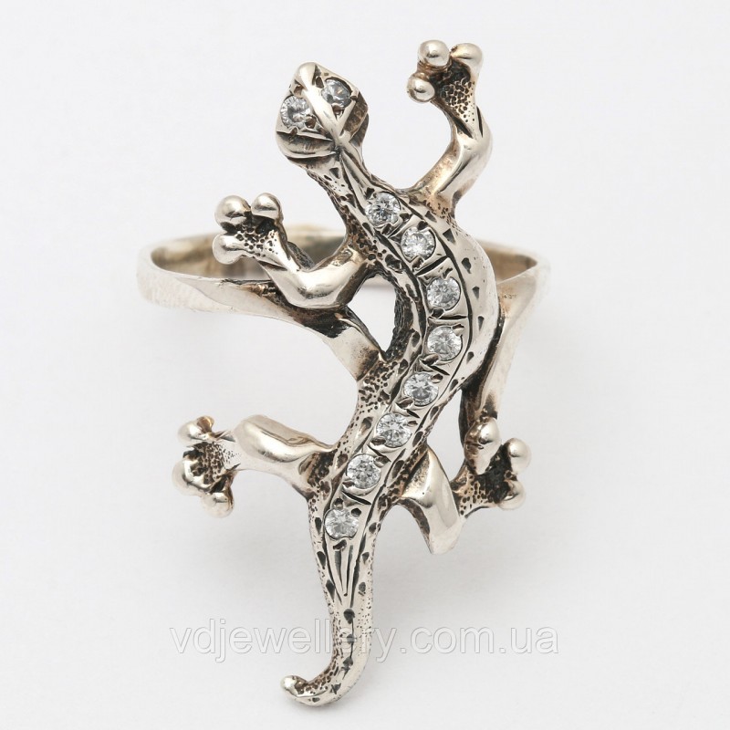 Серебряное кольцо "Ящерица" 280КЮ