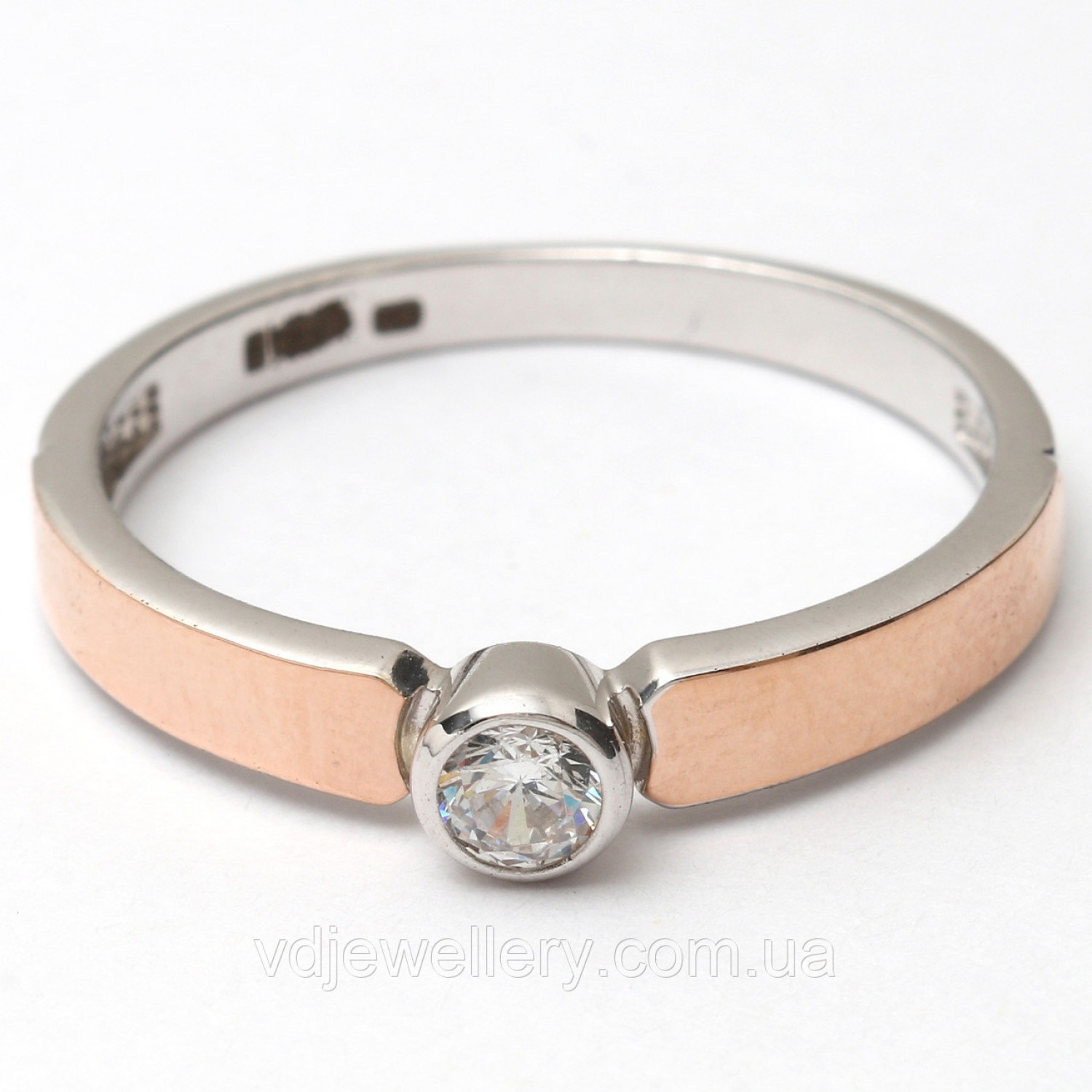 Серебряное кольцо с золотом кжх112