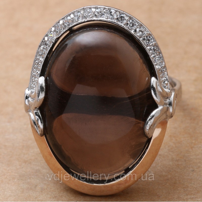 Серебряное кольцо с золотом 390КЮ