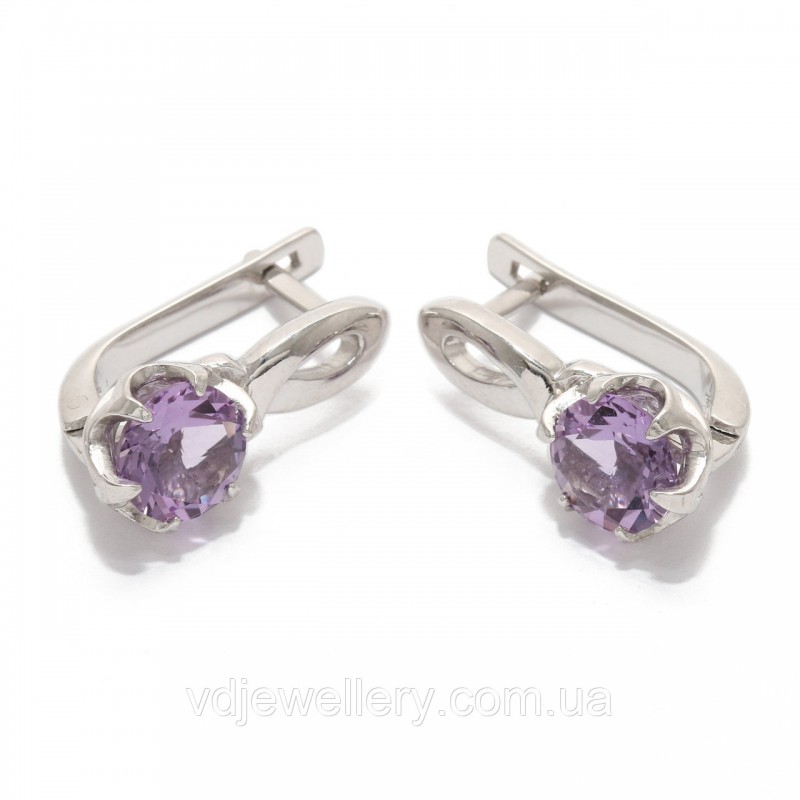 Серебряные серьги с аметистом 267КН