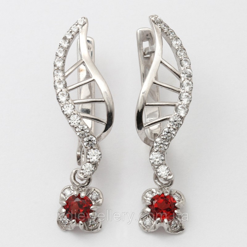 Серебряные серьги с гранатом 330КН