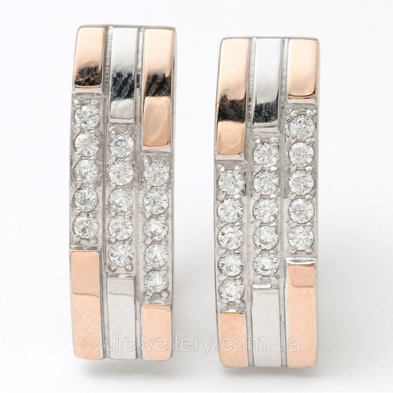 Серебряные серьги с золотом СЖХ200