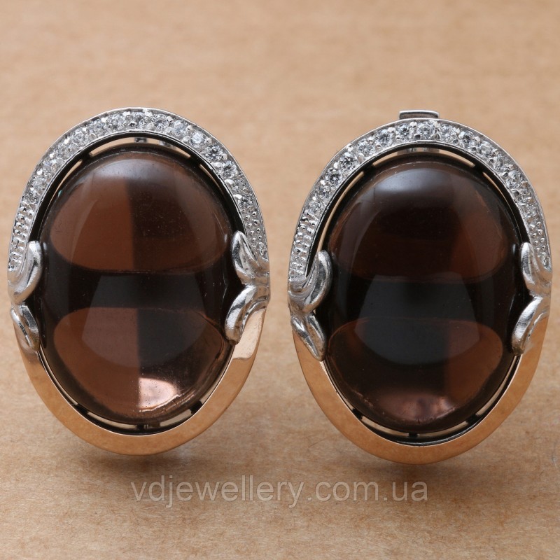 Срібні сережки з золотом 465КН