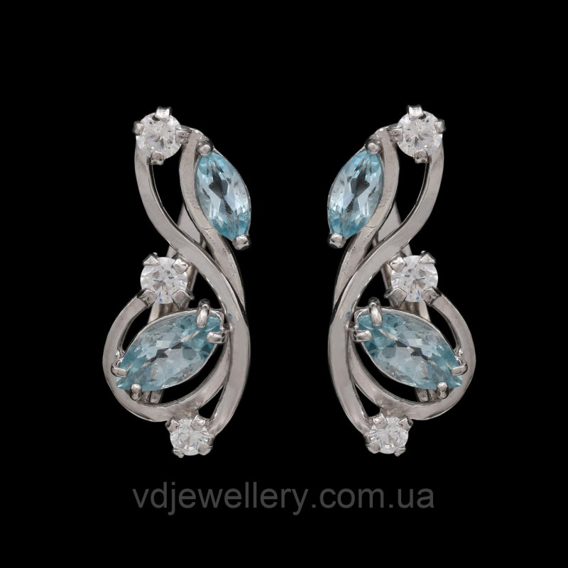 Серебряные серьги с топазом 253КН