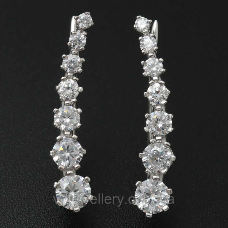 Серебряные серьги каффы СЖХ-159