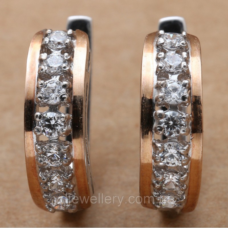 Серебряные серьги с золотом 430КН