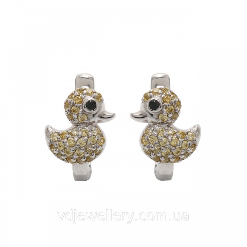 Срібні сережки "Каченята" сжх84