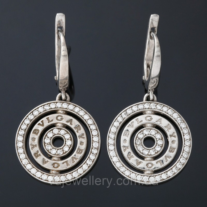 Серебряные серьги "Bvlgary"