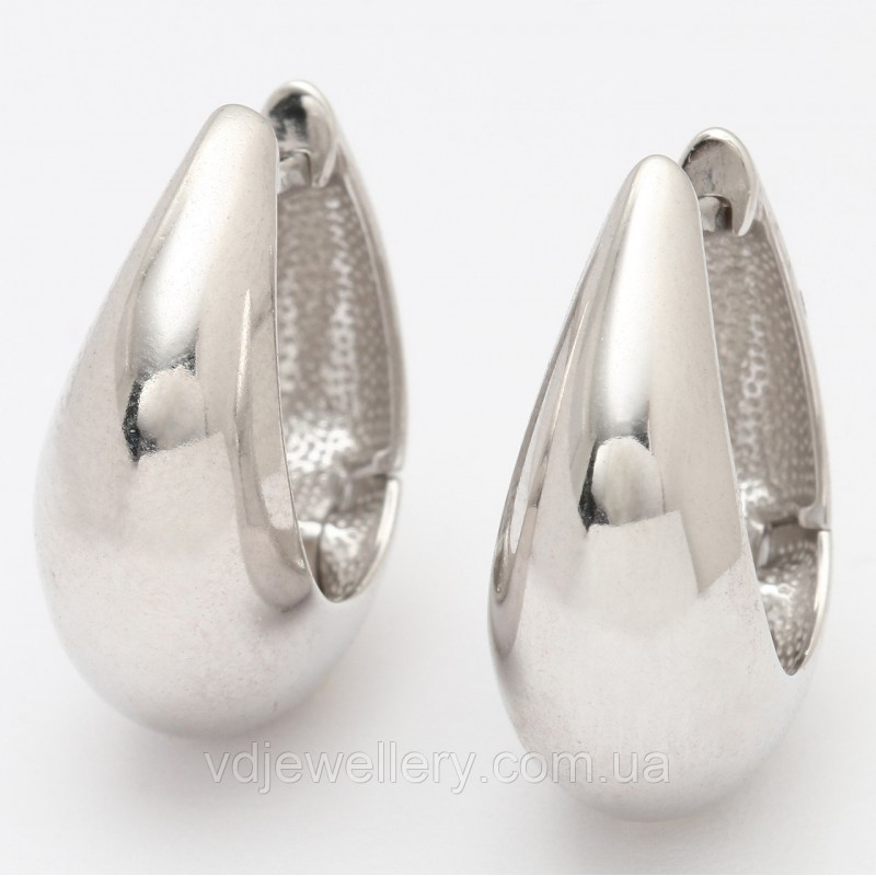 Серебряные серьги креолы СЖХ-175