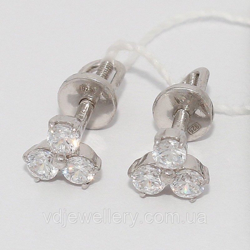 Серебряные серьги 18КН