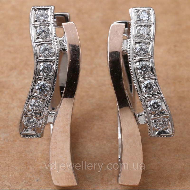 Серебряные серьги с золотом 432КН