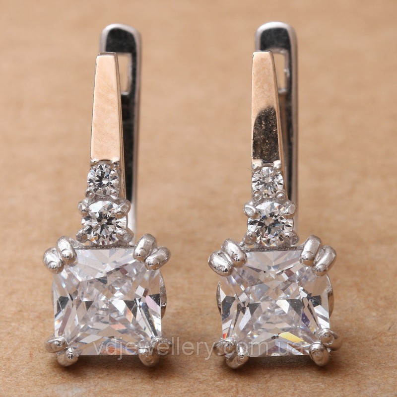 Серебряные серьги с золотом 441КН