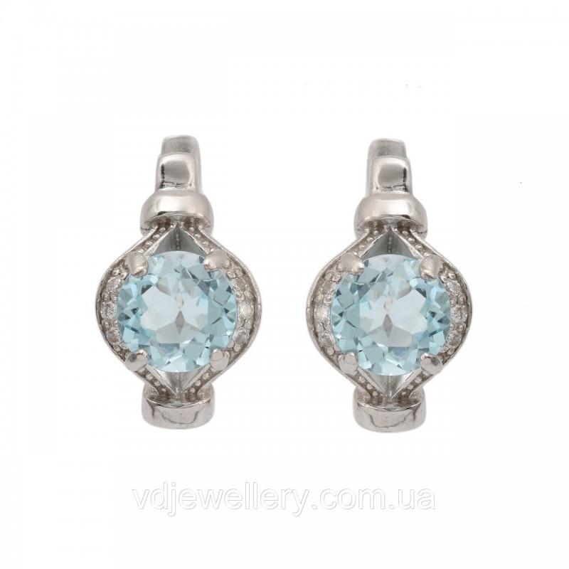 Серебряные серьги с топазом 246КН