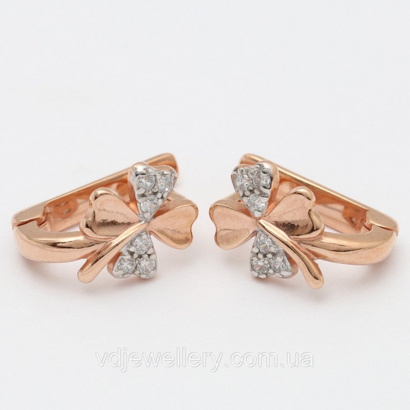 Позолоченные серебряные серьги СЖХ132