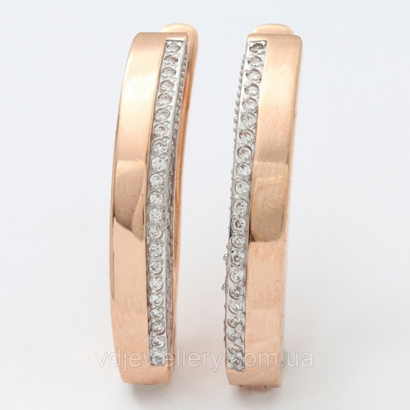 Позолоченные серебряные серьги сжх161