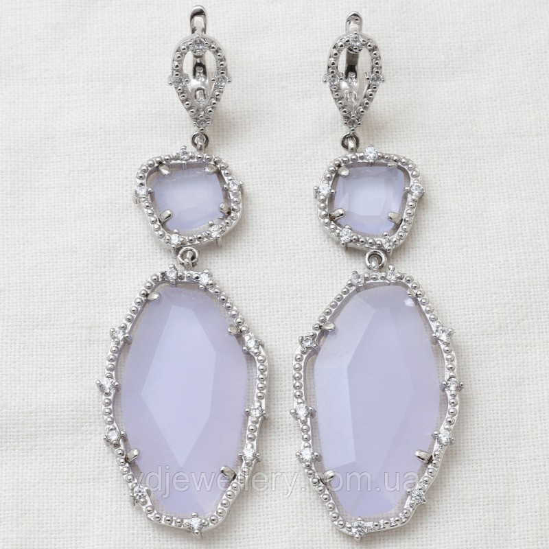 Серебряные серьги с агатом 420389