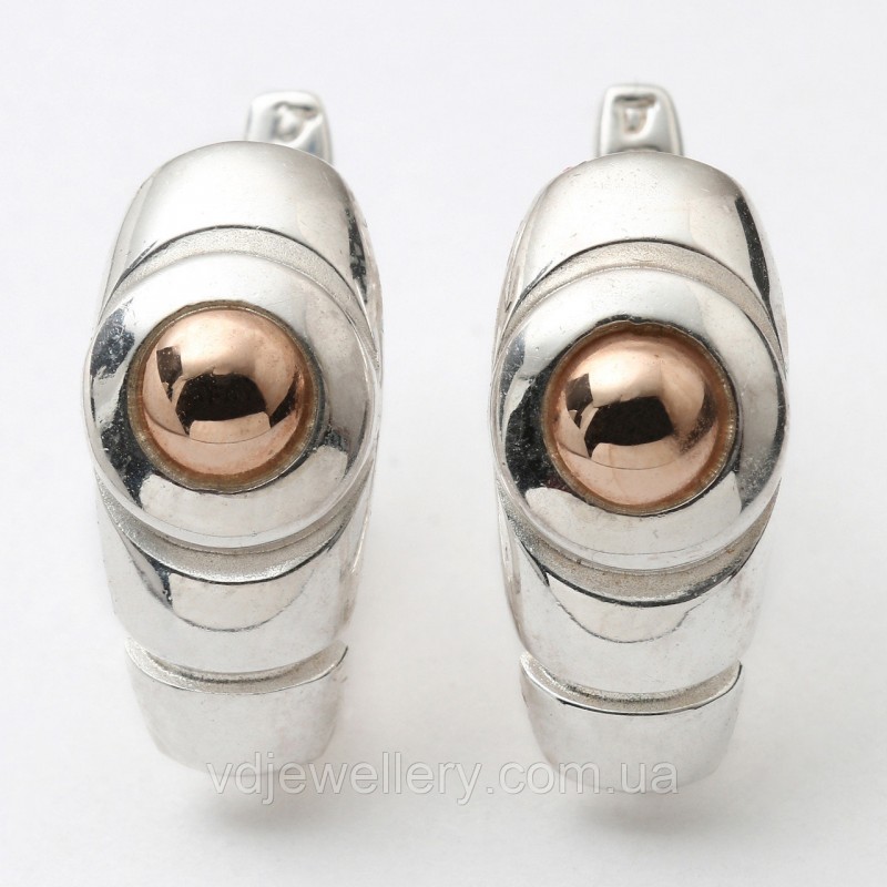 Серебряные серьги с золотом СЖХ-229