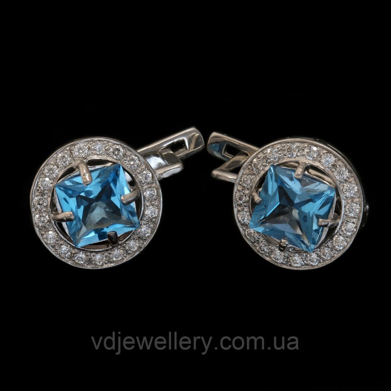 Серебряные серьги с топазом 241КН