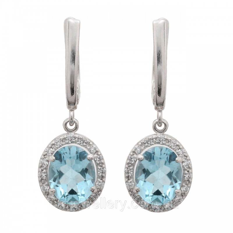 Серебряные серьги с топазом 247КН