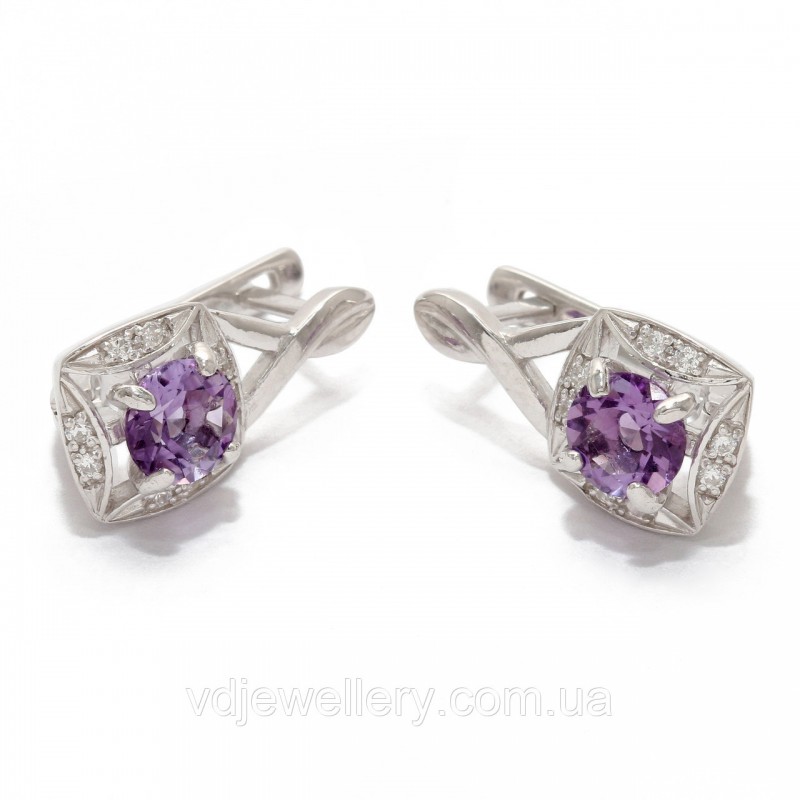 Серебряные серьги с аметистом 272КН