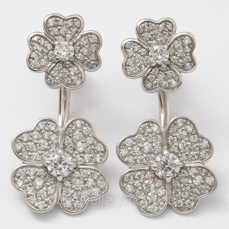 Срібні сережки джекети сжх111