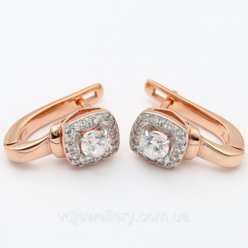 Позолоченные серебряные серьги СЖХ162