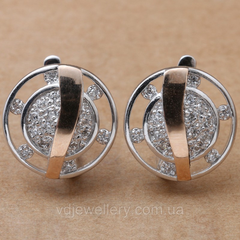 Серебряные серьги с золотом 434КН