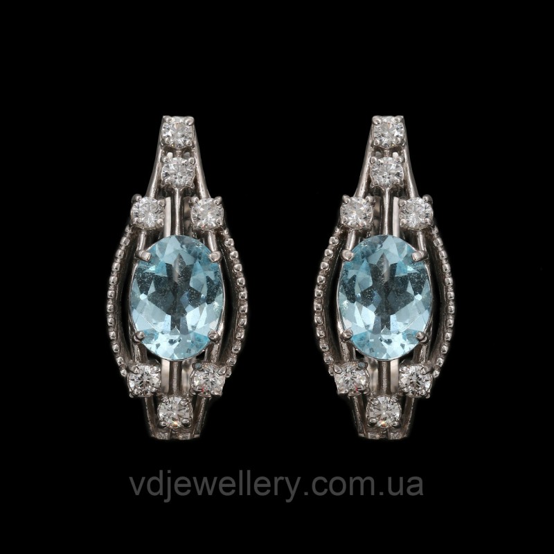 Серебряные серьги с топазом 242КН