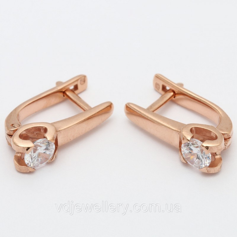 Позолоченные серебряные серьги СЖХ130