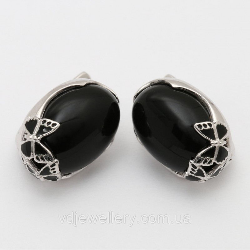 Серебряные серьги "Бабочки" 406КН