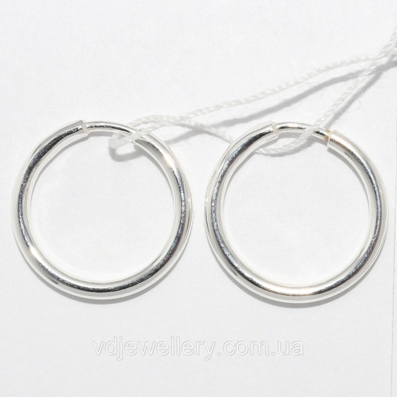 Серебряные серьги кольца 15мм СЖХ-21