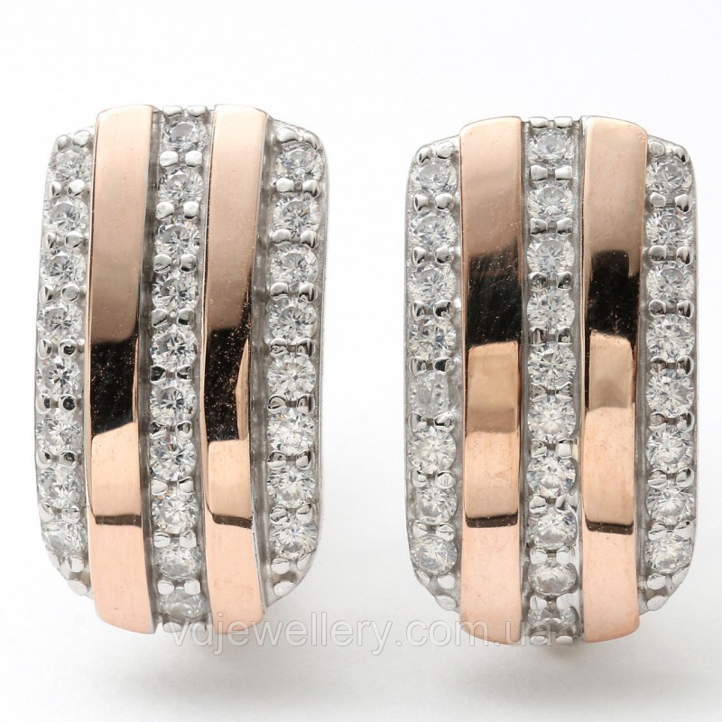 Серебряные серьги с золотом СЖХ224