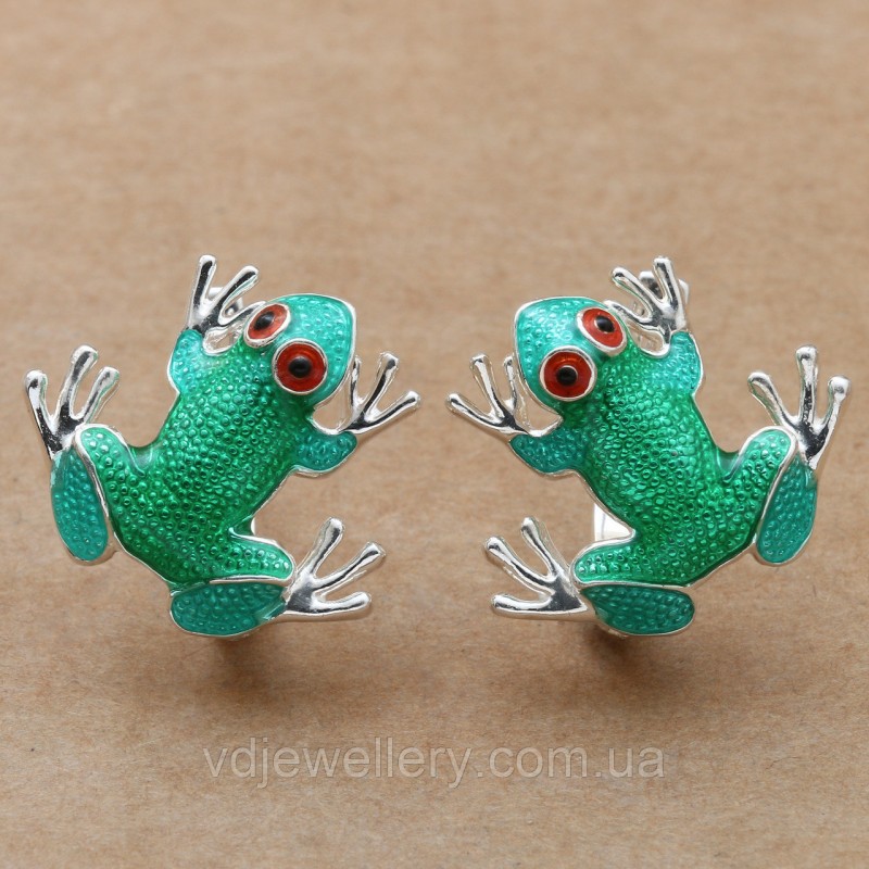Срібні сережки "Жаби" 466кн